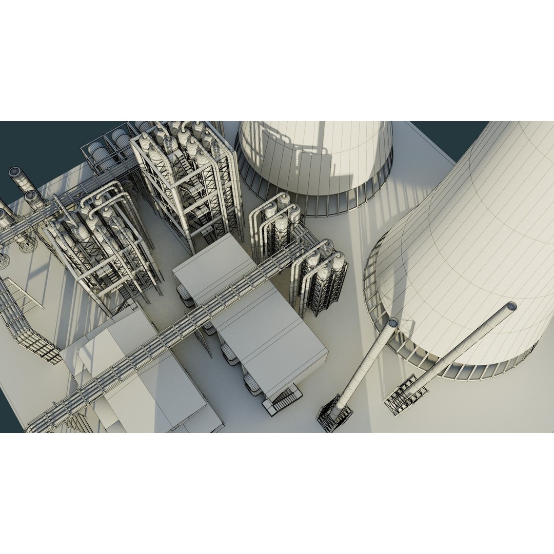 Refinery Unit 3D Model – Low Poly Game Ready Asset, PBR Textures - View 29