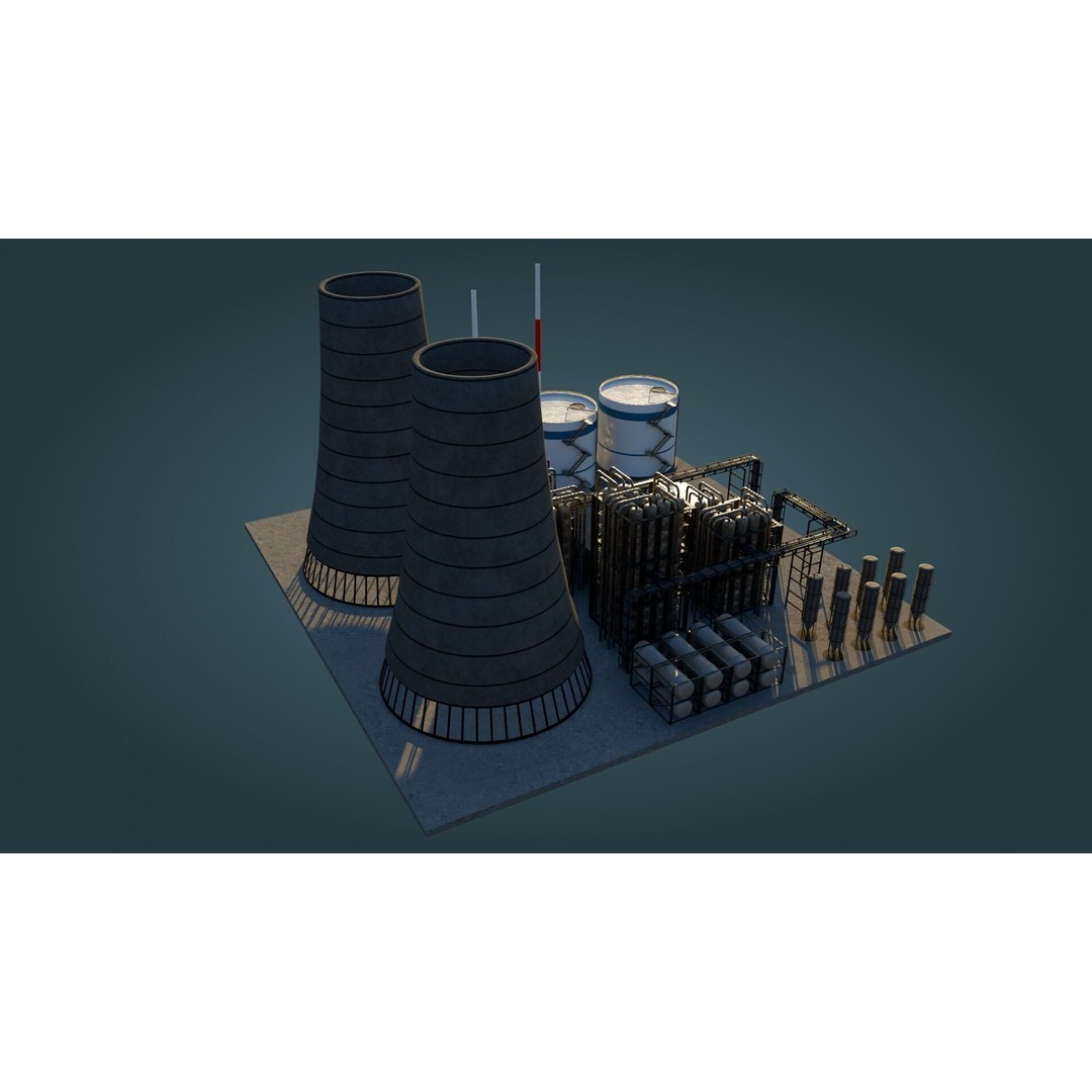 Refinery Unit 3D Model – Low Poly Game Ready Asset, PBR Textures - View 7