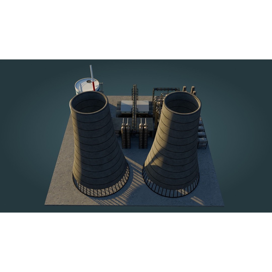 Refinery Unit 3D Model – Low Poly Game Ready Asset, PBR Textures - View 8