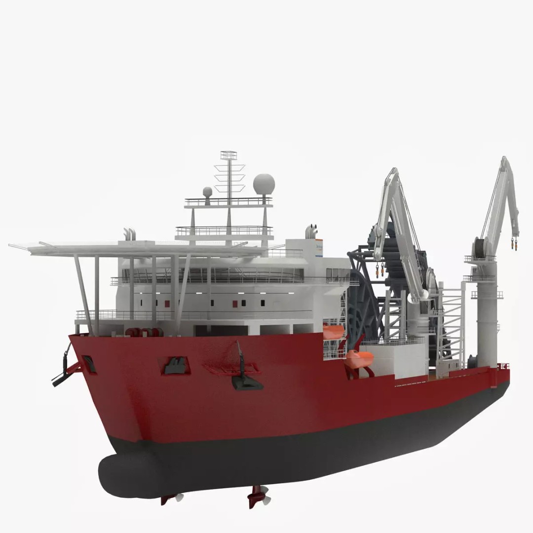 Apache II Ship 3D Model – High Poly Industrial Vessel, FBX, OBJ - View 12