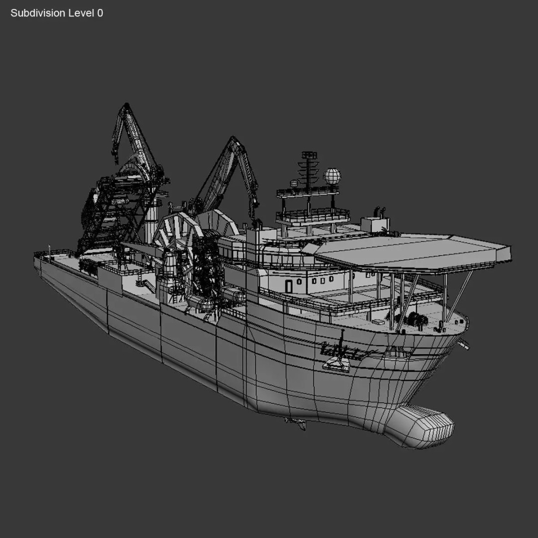 Apache II Ship 3D Model – High Poly Industrial Vessel, FBX, OBJ - View 13