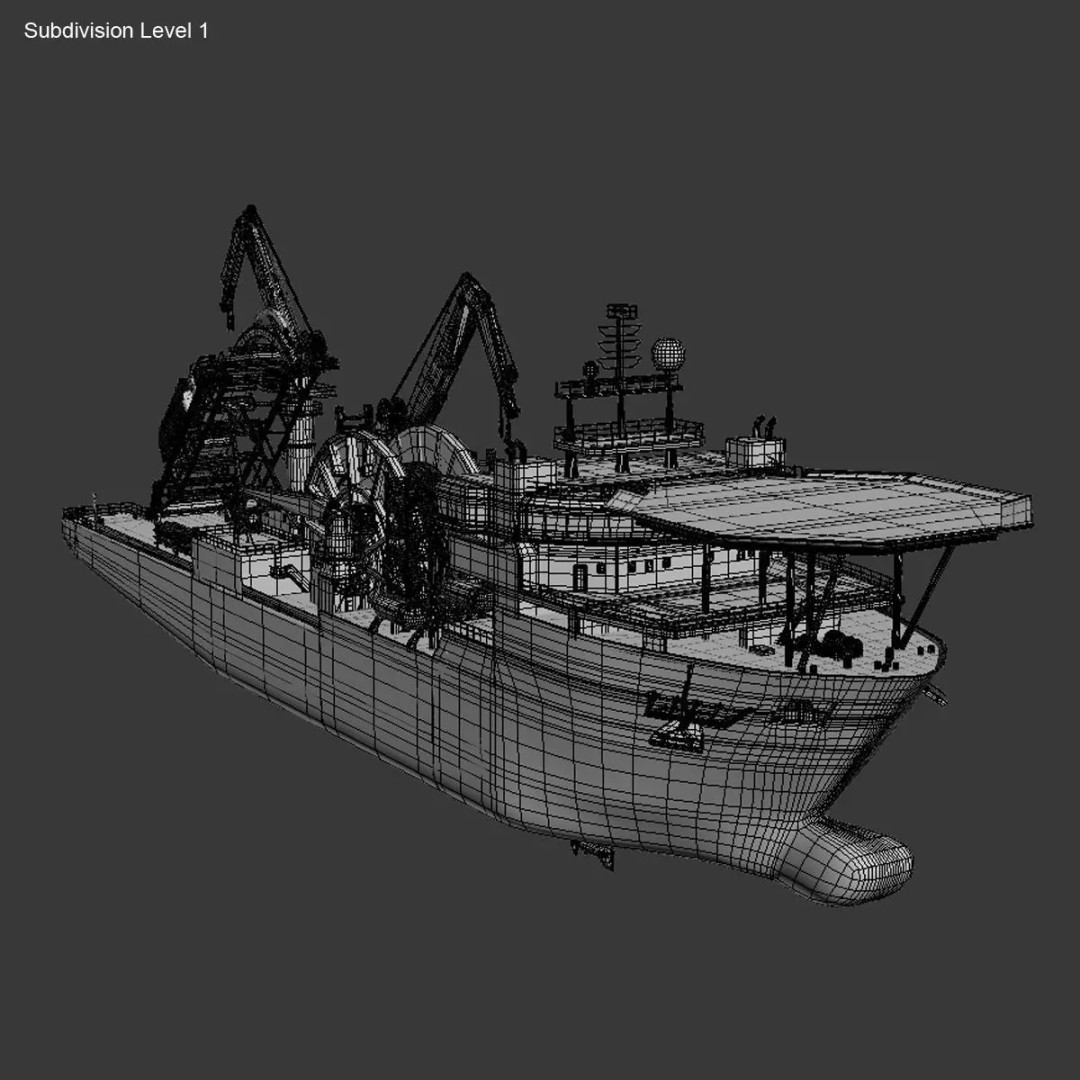 Apache II Ship 3D Model – High Poly Industrial Vessel, FBX, OBJ - View 14