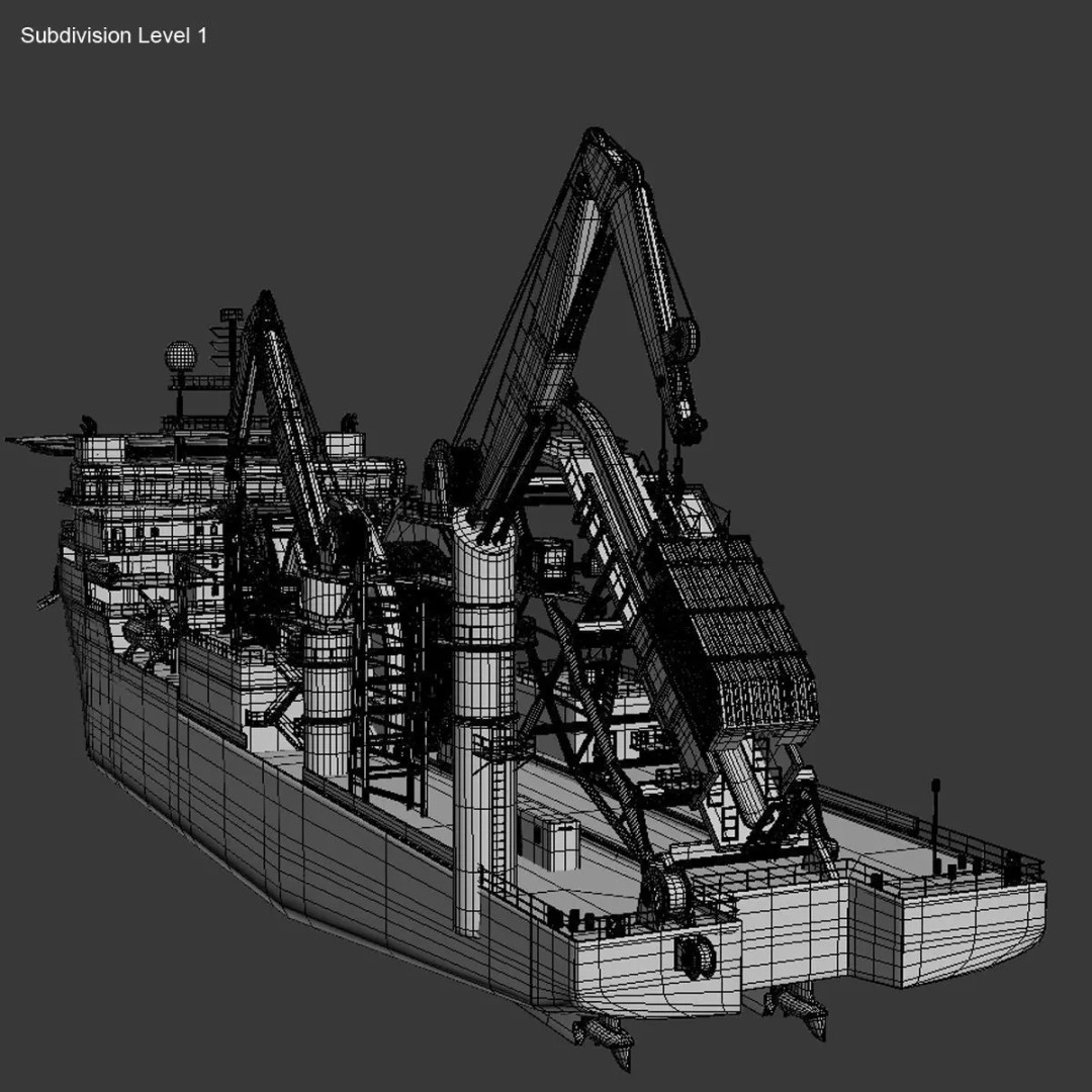 Apache II Ship 3D Model – High Poly Industrial Vessel, FBX, OBJ - View 15
