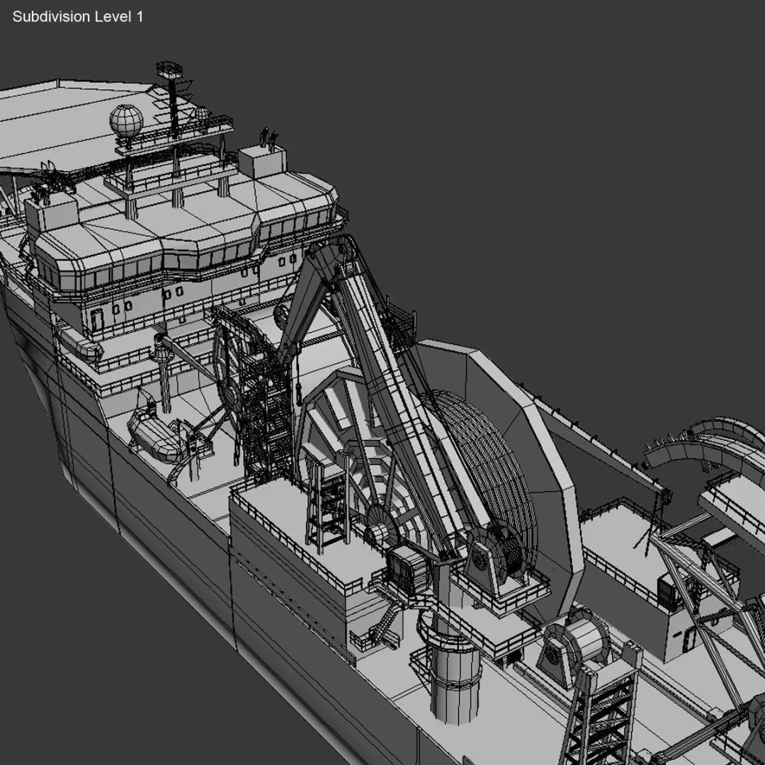 Apache II Ship 3D Model – High Poly Industrial Vessel, FBX, OBJ - View 17