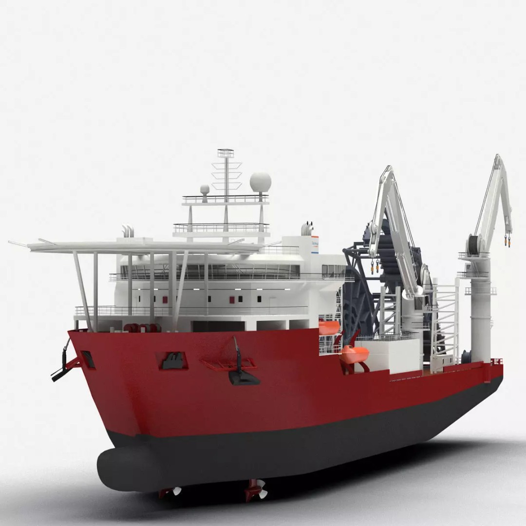 Apache II Ship 3D Model – High Poly Industrial Vessel, FBX, OBJ - View 4