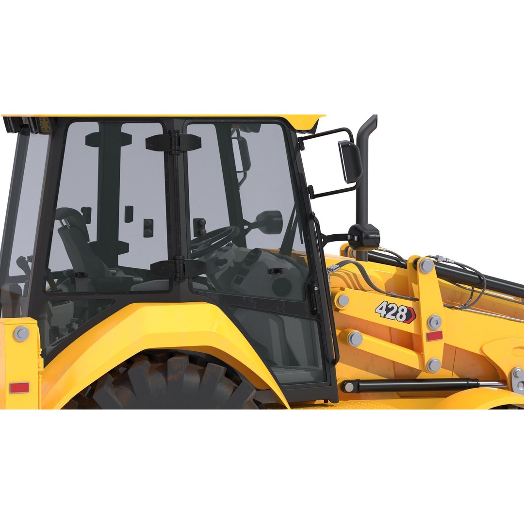CAT Side Shift Backhoe Loader 3D Model – High Poly PBR Textures, FBX - View 21