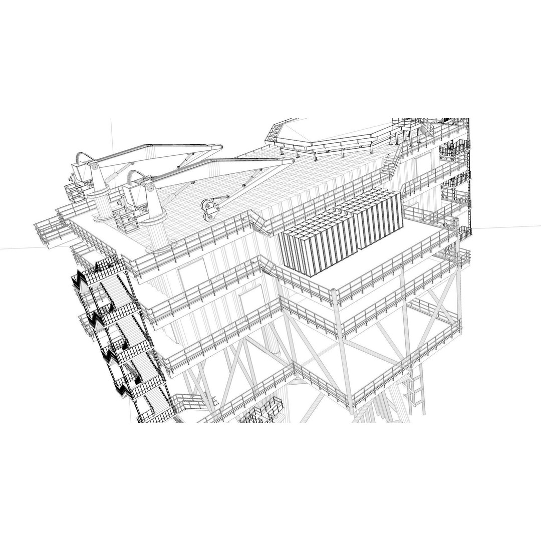 Offshore Wind Farm Substation 3D Model – High Poly Industrial Asset, FBX