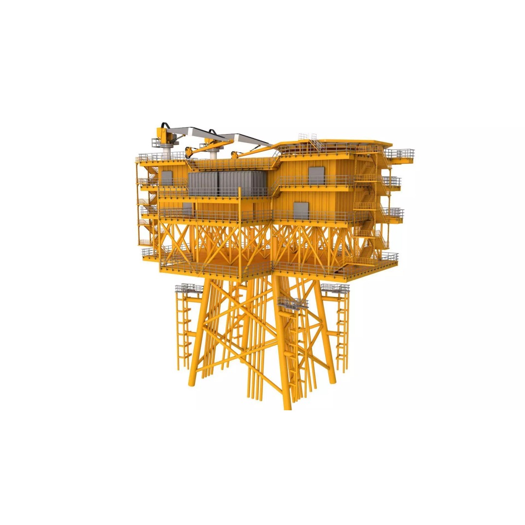 Offshore Wind Farm Substation 3D Model – High Poly Industrial Asset, FBX - View 2