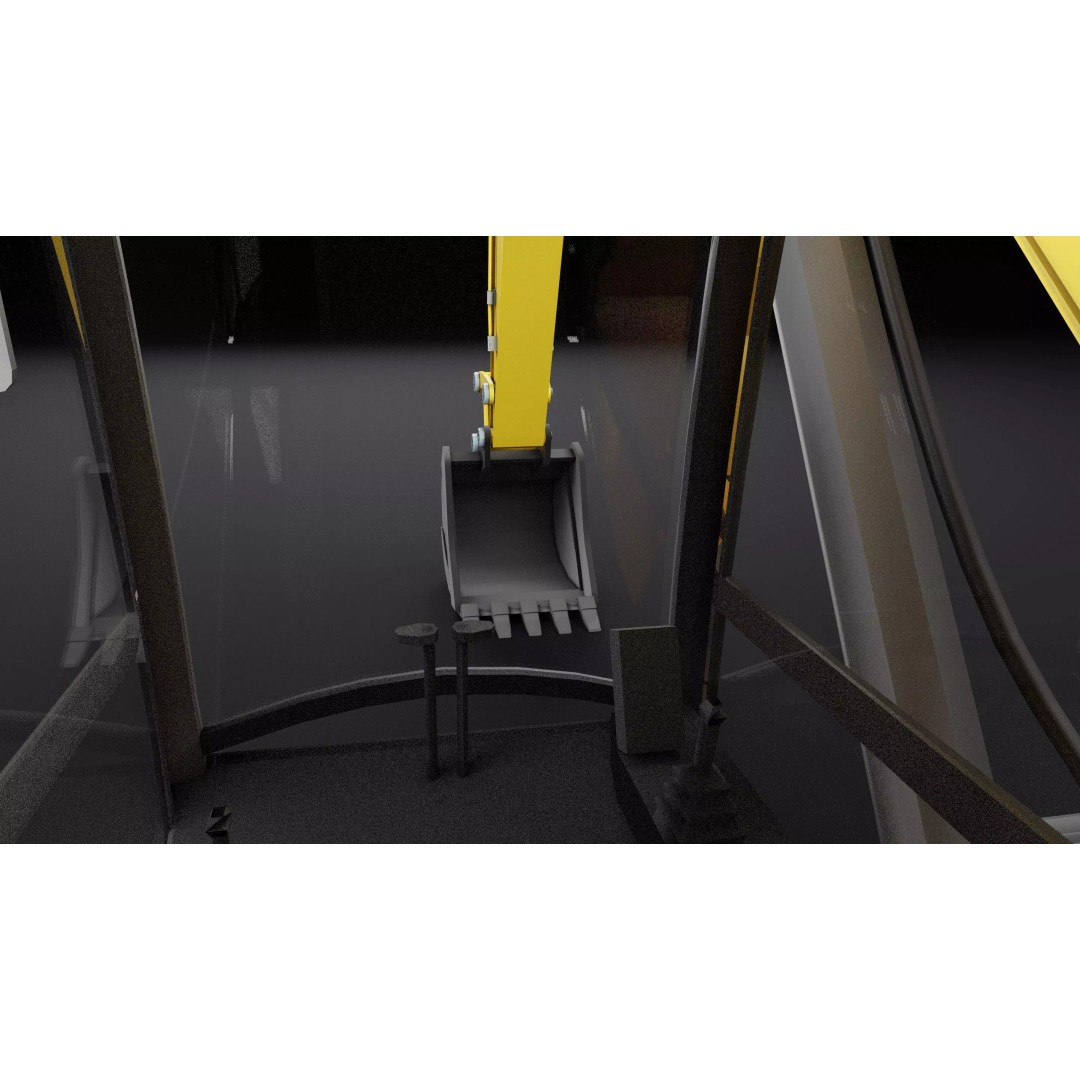 Cat 345 Tractor 3D Model – Low Poly Industrial Vehicle, FBX, Blender - View 12