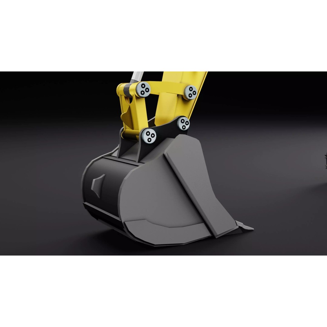 Cat 345 Tractor 3D Model – Low Poly Industrial Vehicle, FBX, Blender - View 13