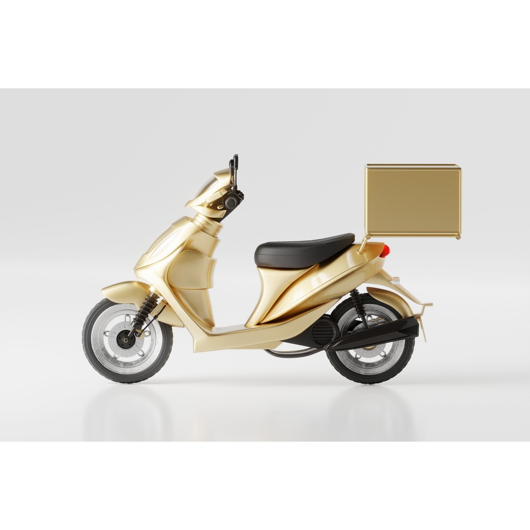 Delivery Scooter 3D Model – Low Poly Game Asset, FBX & OBJ Formats - View 10