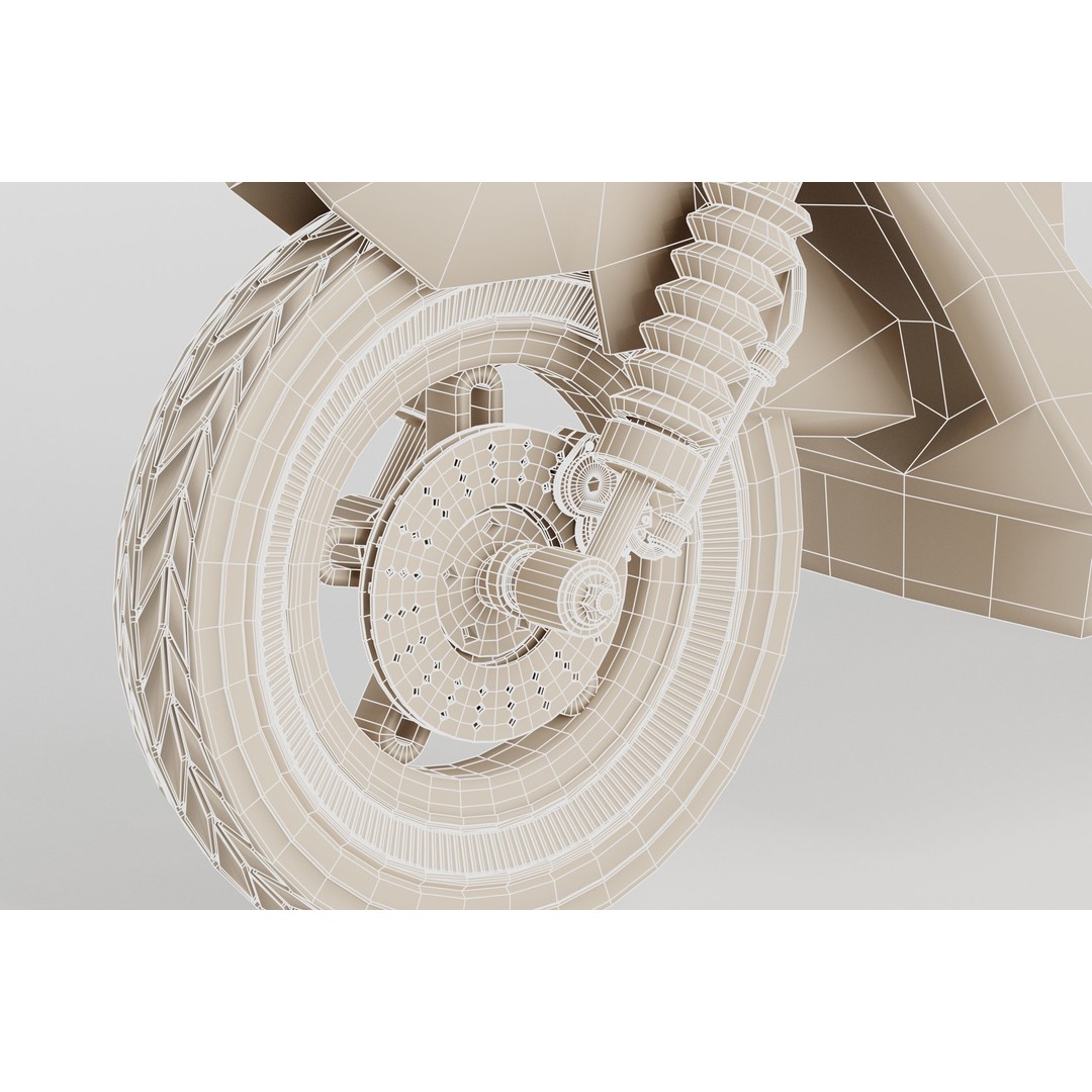Delivery Scooter 3D Model – Low Poly Game Asset, FBX & OBJ Formats - View 17