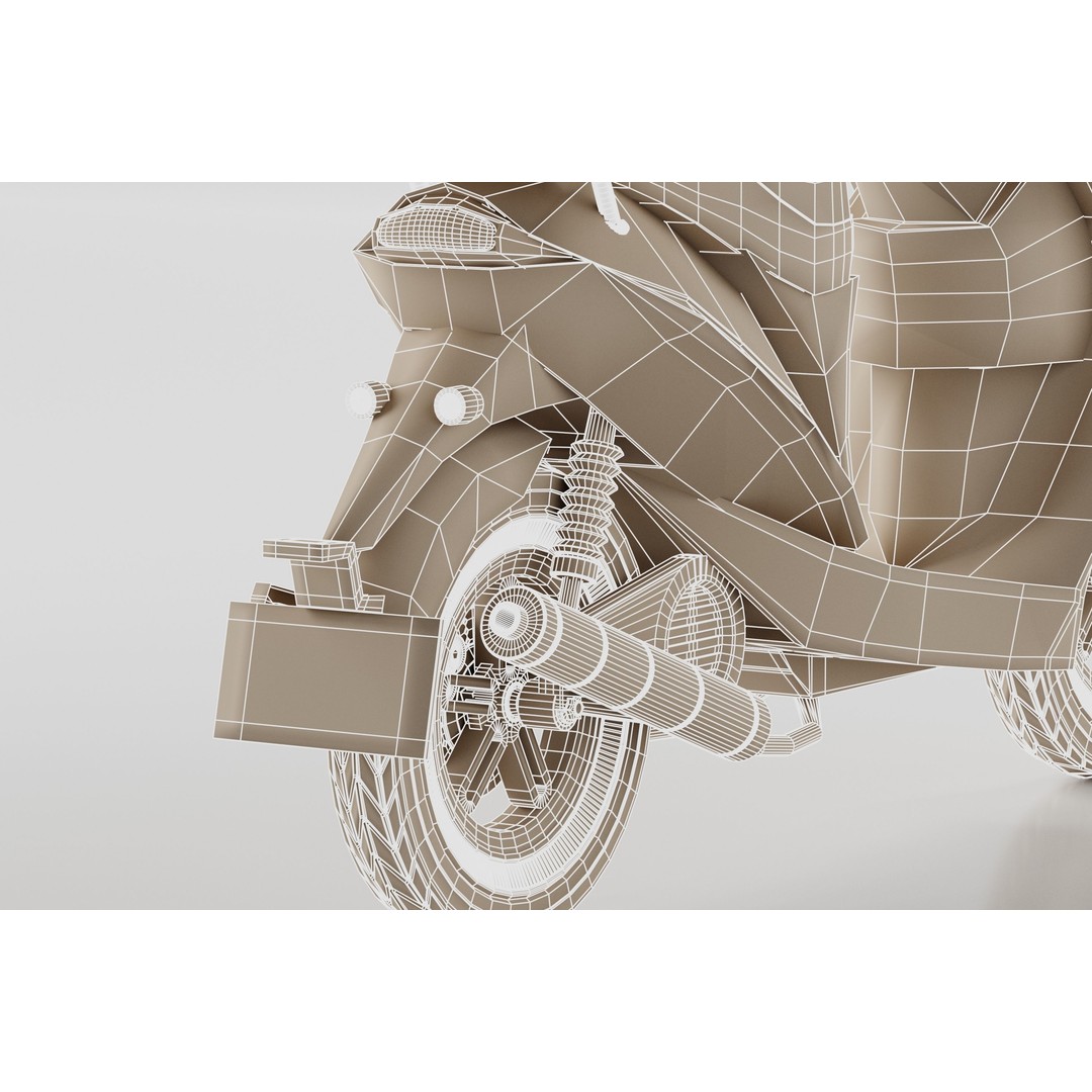 Delivery Scooter 3D Model – Low Poly Game Asset, FBX & OBJ Formats - View 20