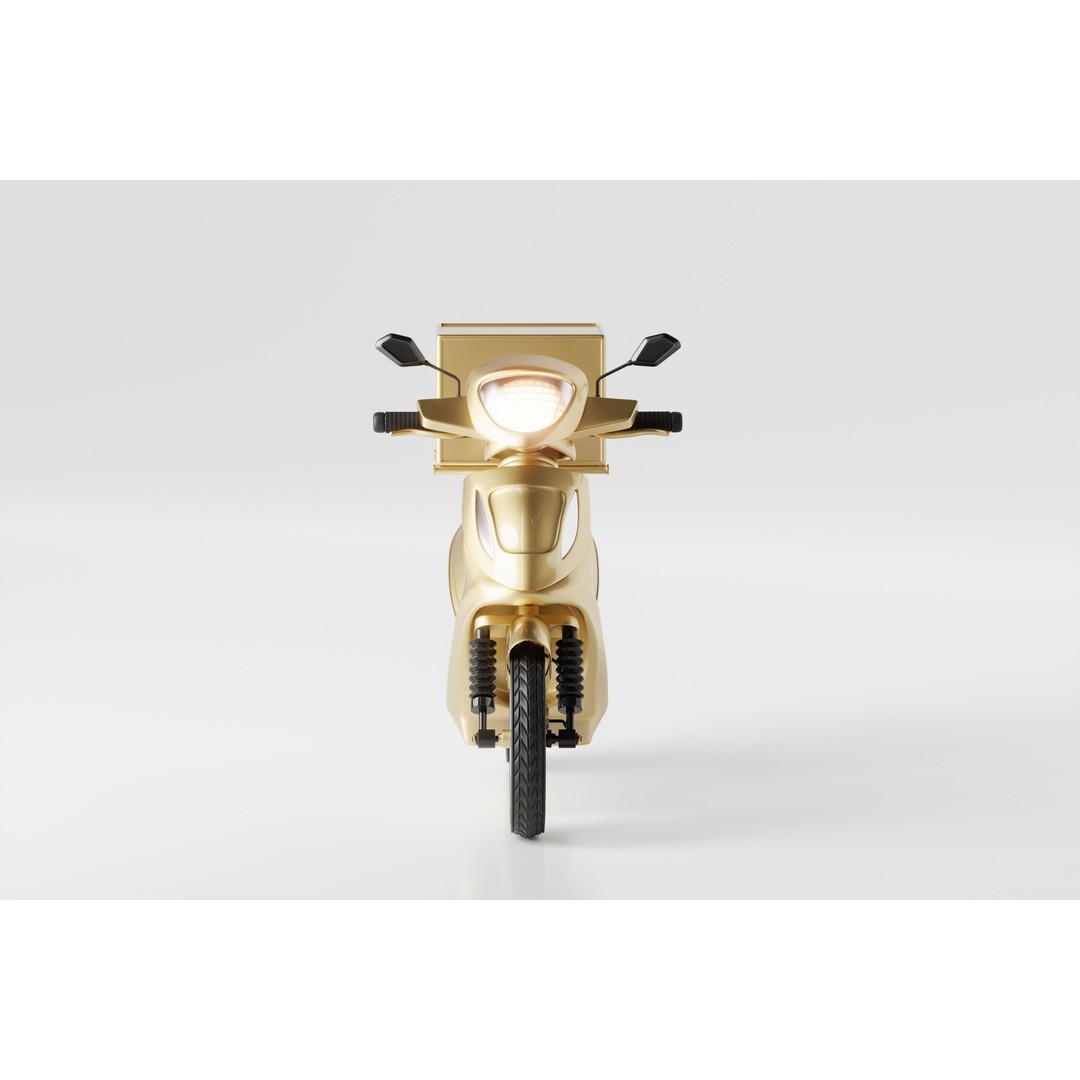 Delivery Scooter 3D Model – Low Poly Game Asset, FBX & OBJ Formats - View 3