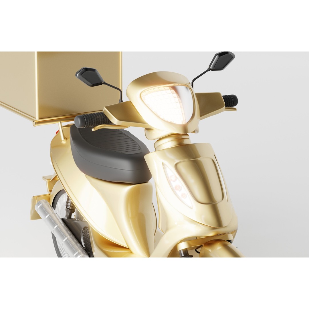 Delivery Scooter 3D Model – Low Poly Game Asset, FBX & OBJ Formats - View 4