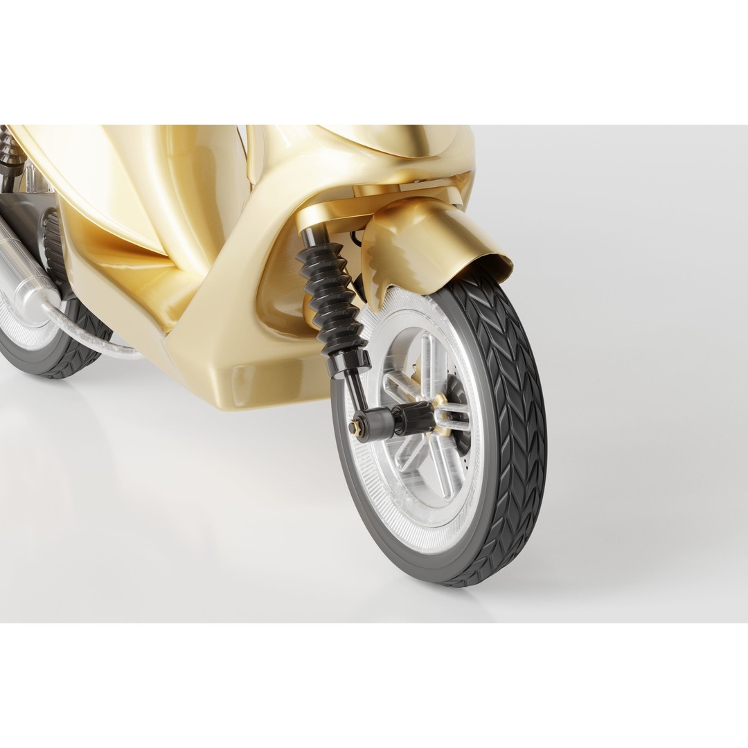 Delivery Scooter 3D Model – Low Poly Game Asset, FBX & OBJ Formats - View 5