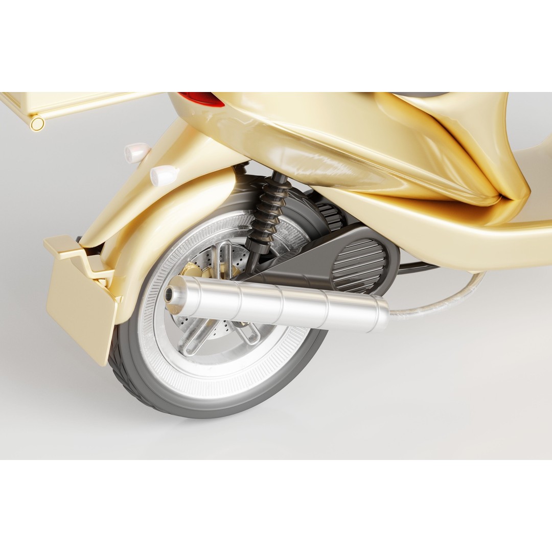Delivery Scooter 3D Model – Low Poly Game Asset, FBX & OBJ Formats - View 6
