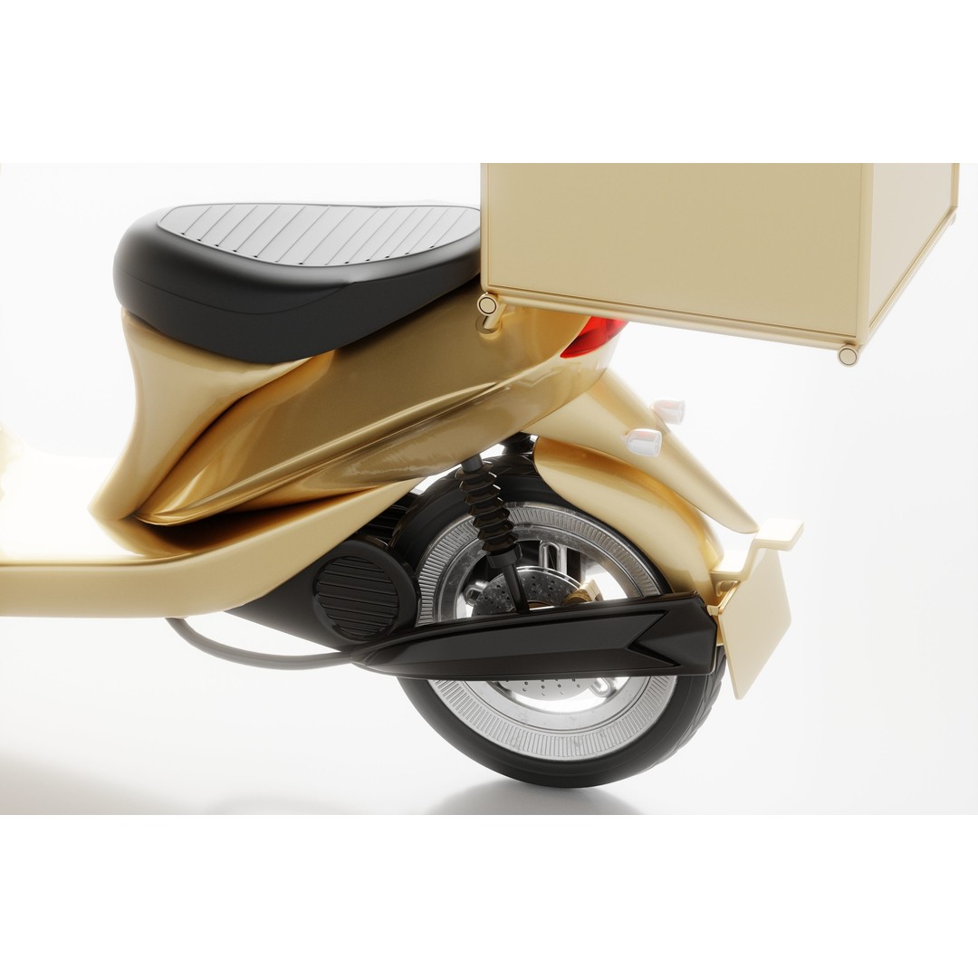 Delivery Scooter 3D Model – Low Poly Game Asset, FBX & OBJ Formats - View 7