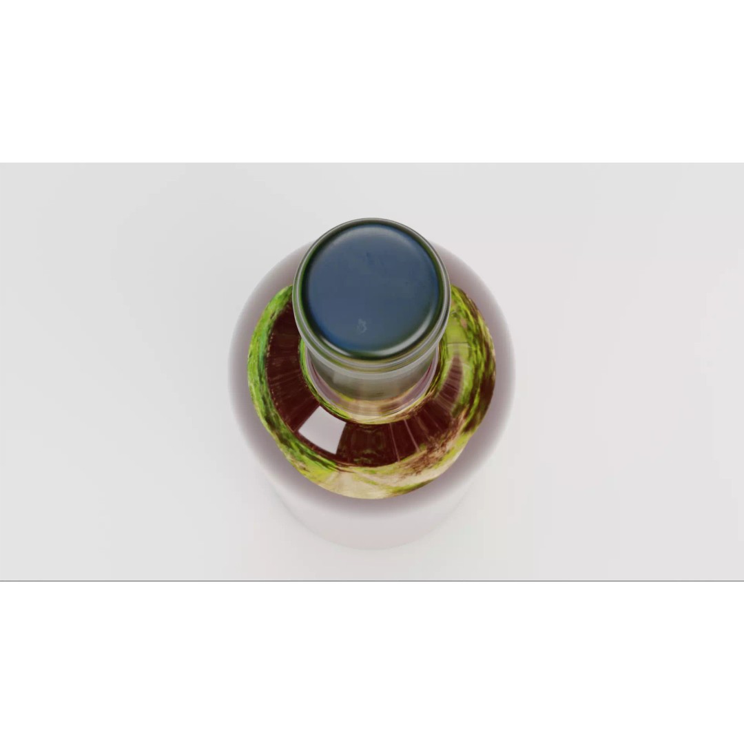 Wine Bottle 3D Model – Low Poly PBR Packaging Concept, Blender - View 6