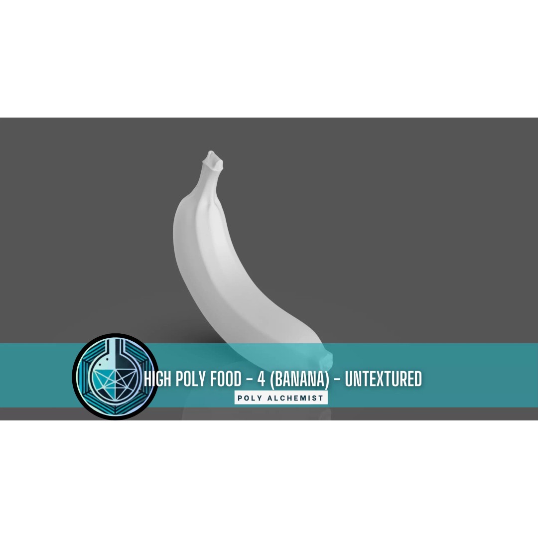 Banana 3D Model – High Poly Stylized Fruit for Games, FBX - View 2