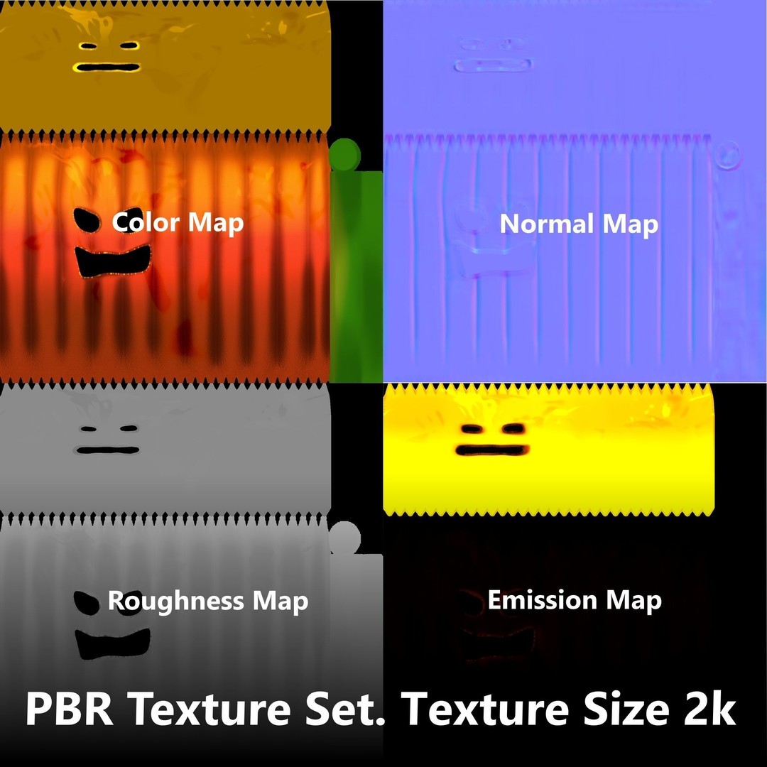 Stylized Pumpkins 3D Model – Low Poly Halloween Asset, FBX