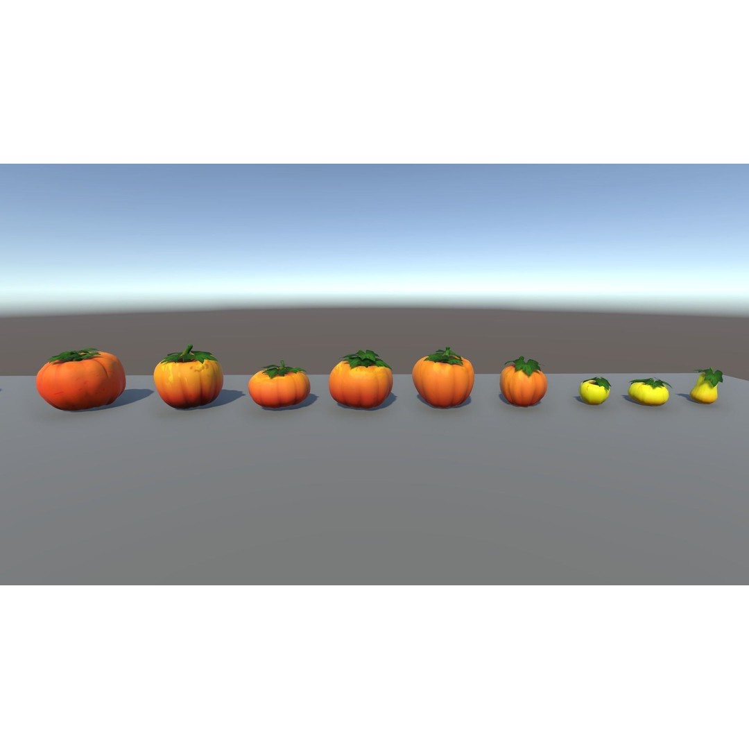 Stylized Pumpkins 3D Model – Low Poly Halloween Asset, FBX - View 10
