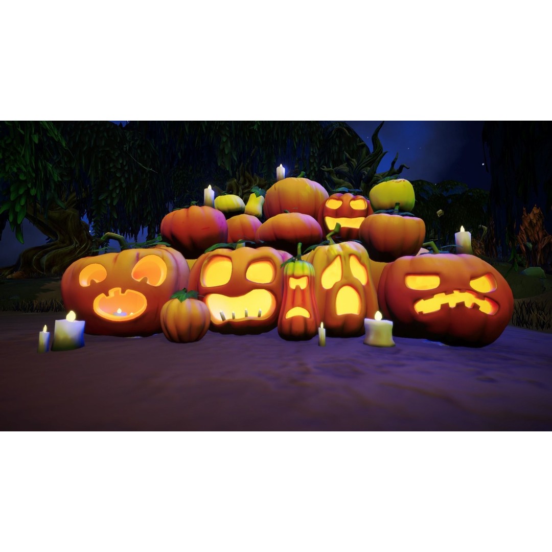 Stylized Pumpkins 3D Model – Low Poly Halloween Asset, FBX - View 7