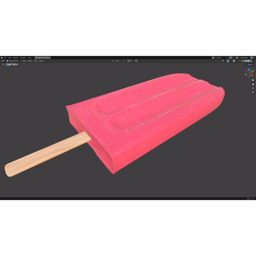 Popsicle Ice Pop Lolly 3D Model – Low Poly PBR Game Asset, FBX - View 10