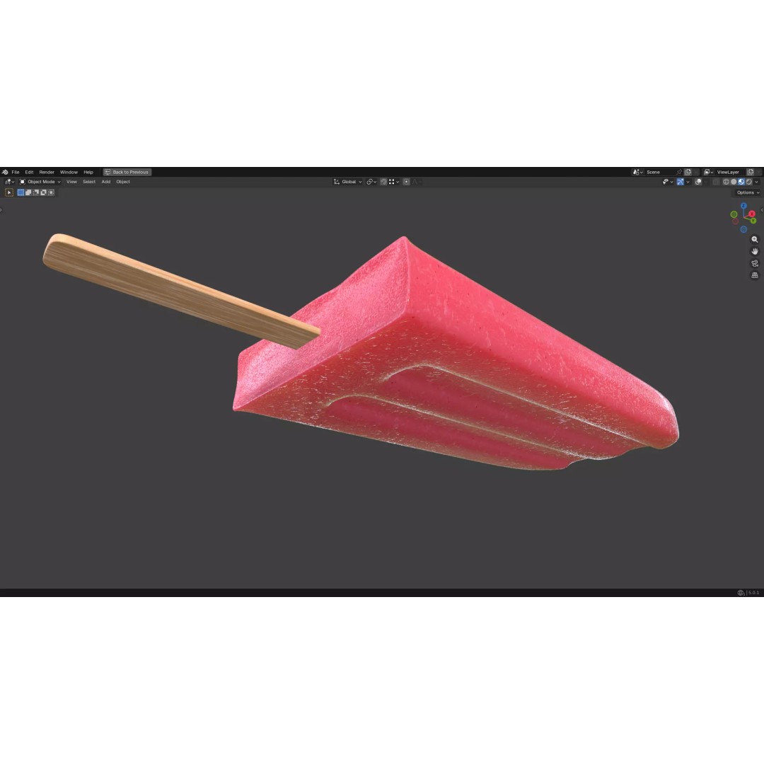 Popsicle Ice Pop Lolly 3D Model – Low Poly PBR Game Asset, FBX - View 11