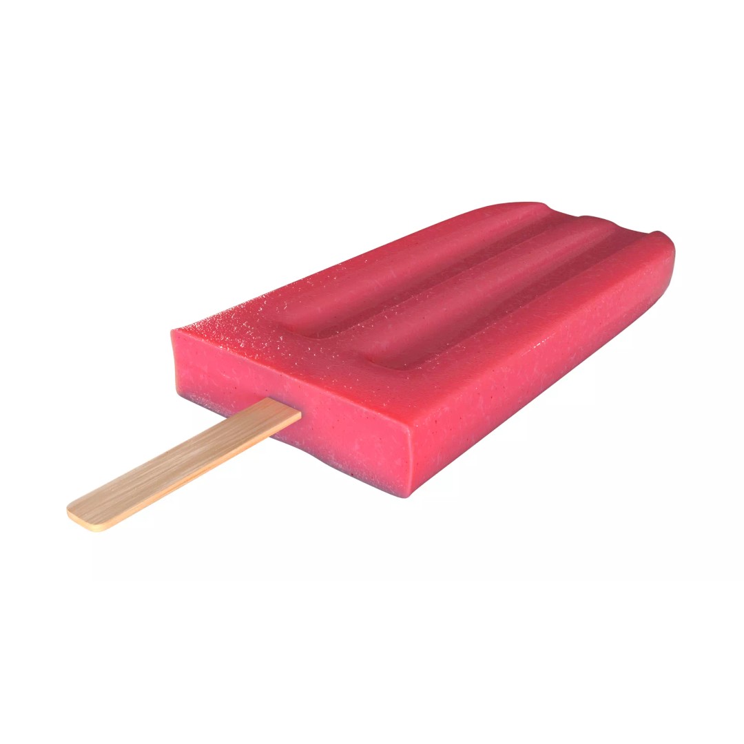 Popsicle Ice Pop Lolly 3D Model – Low Poly PBR Game Asset, FBX - View 3