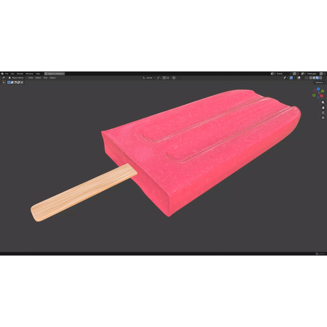 Popsicle Ice Pop Lolly 3D Model – Low Poly PBR Game Asset, FBX - View 8