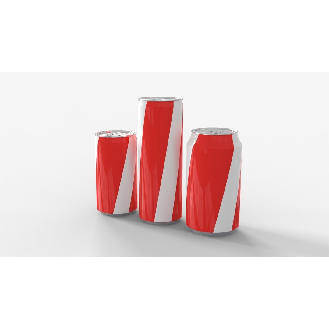 Cans 3D Model – Classic Standard, Sleek, and Mini, FBX, PBR Textures - View 4