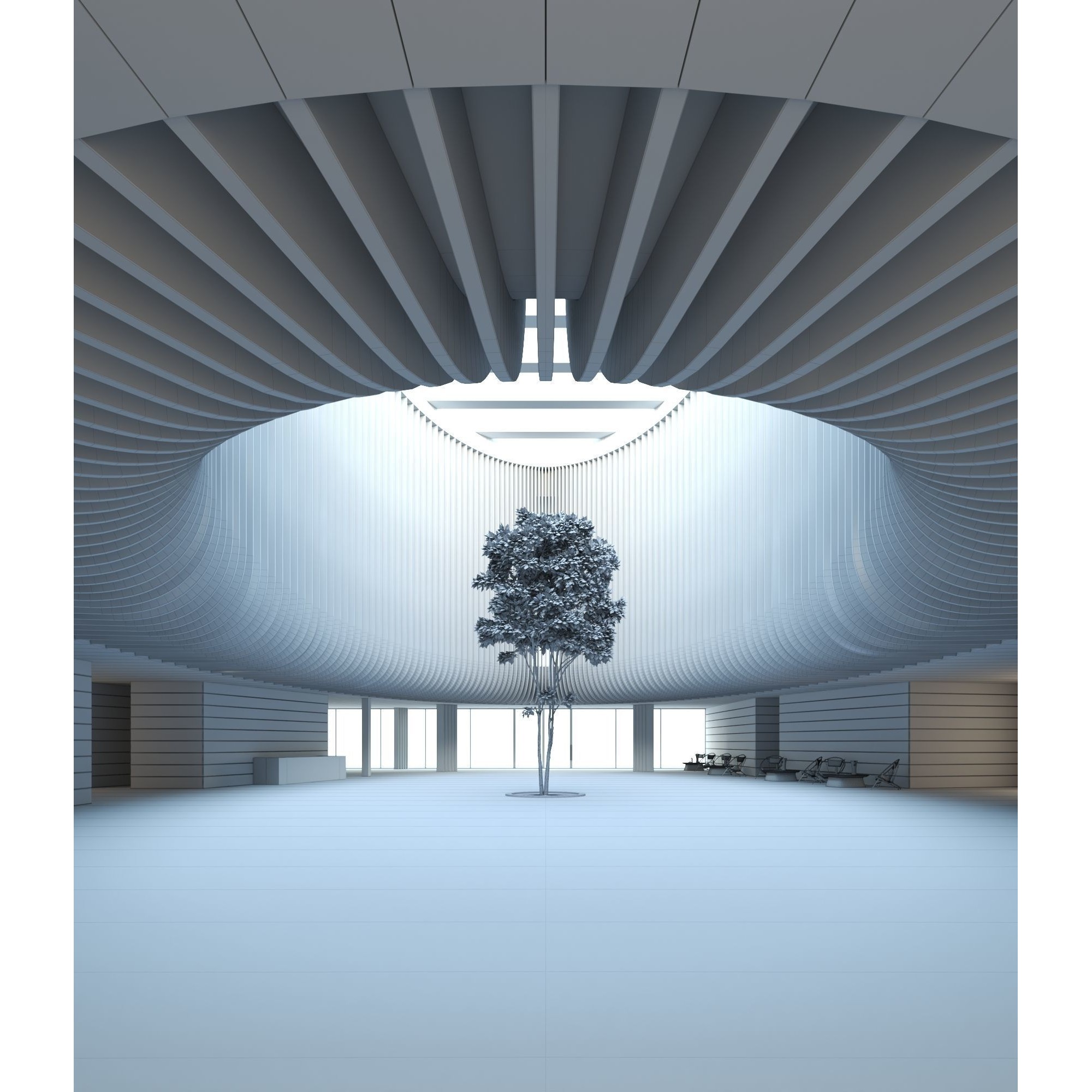 Ellipse Lobby Interior - High-Quality 3D Model - View 12