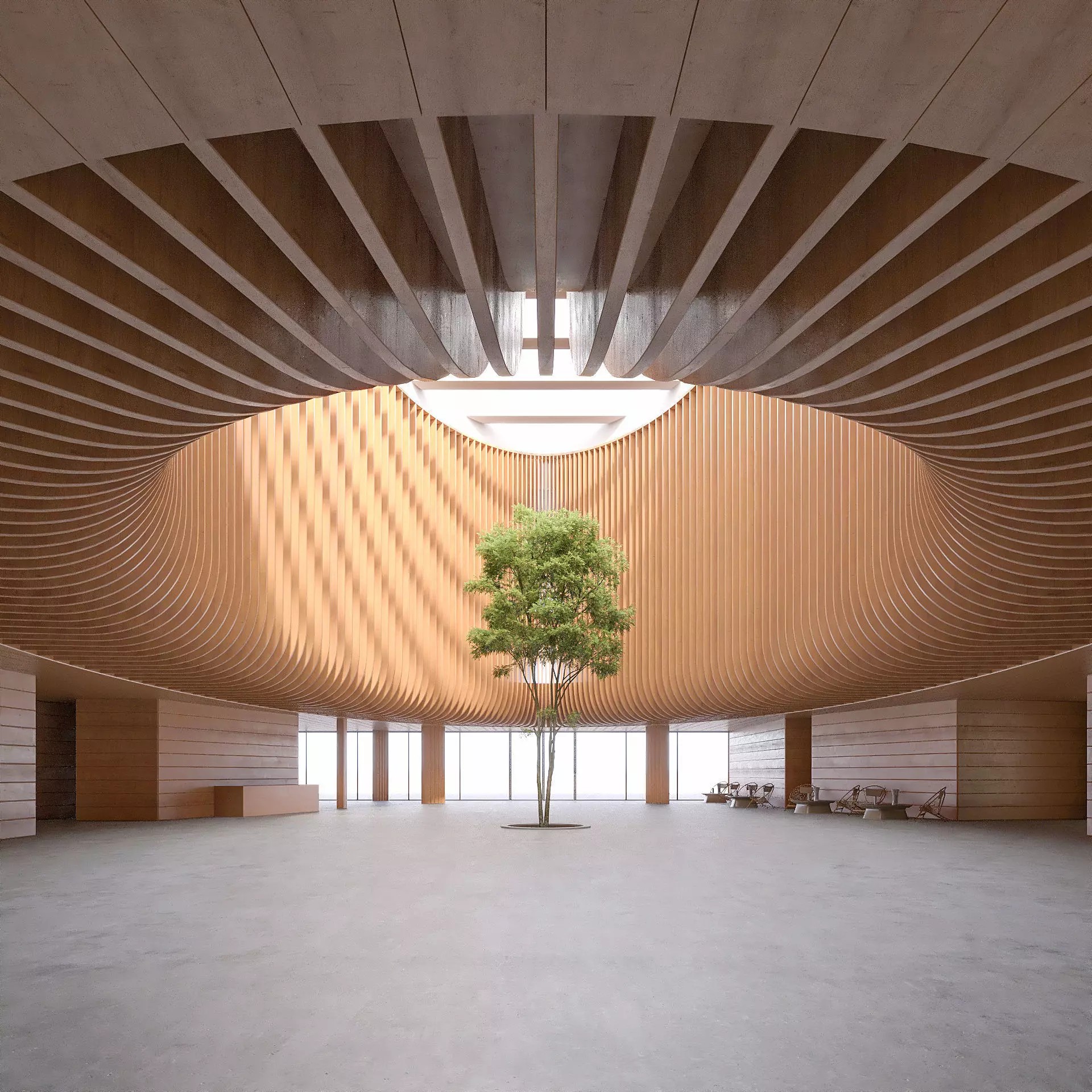 Ellipse Lobby Interior - High-Quality 3D Model - View 2