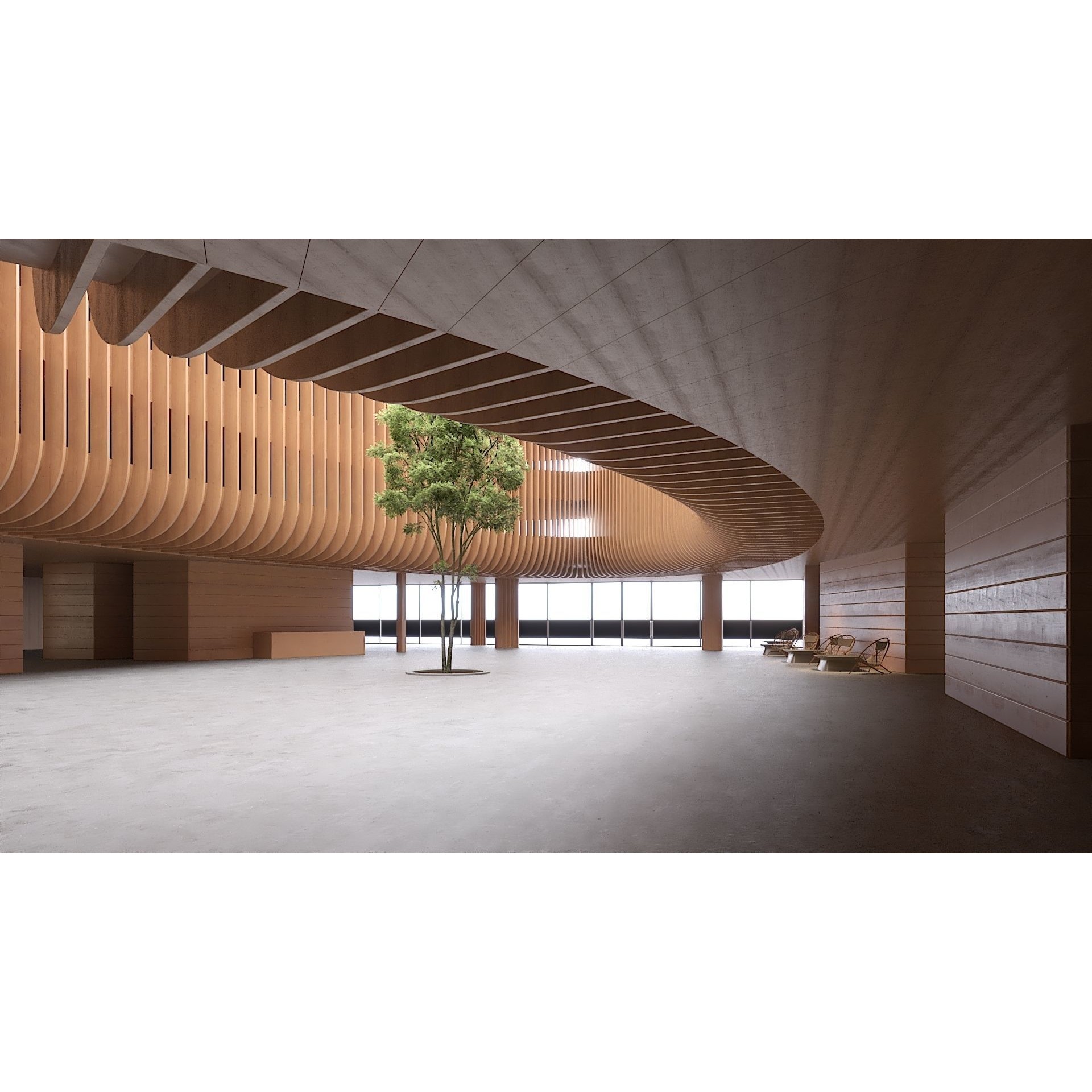 Ellipse Lobby Interior - High-Quality 3D Model - View 3