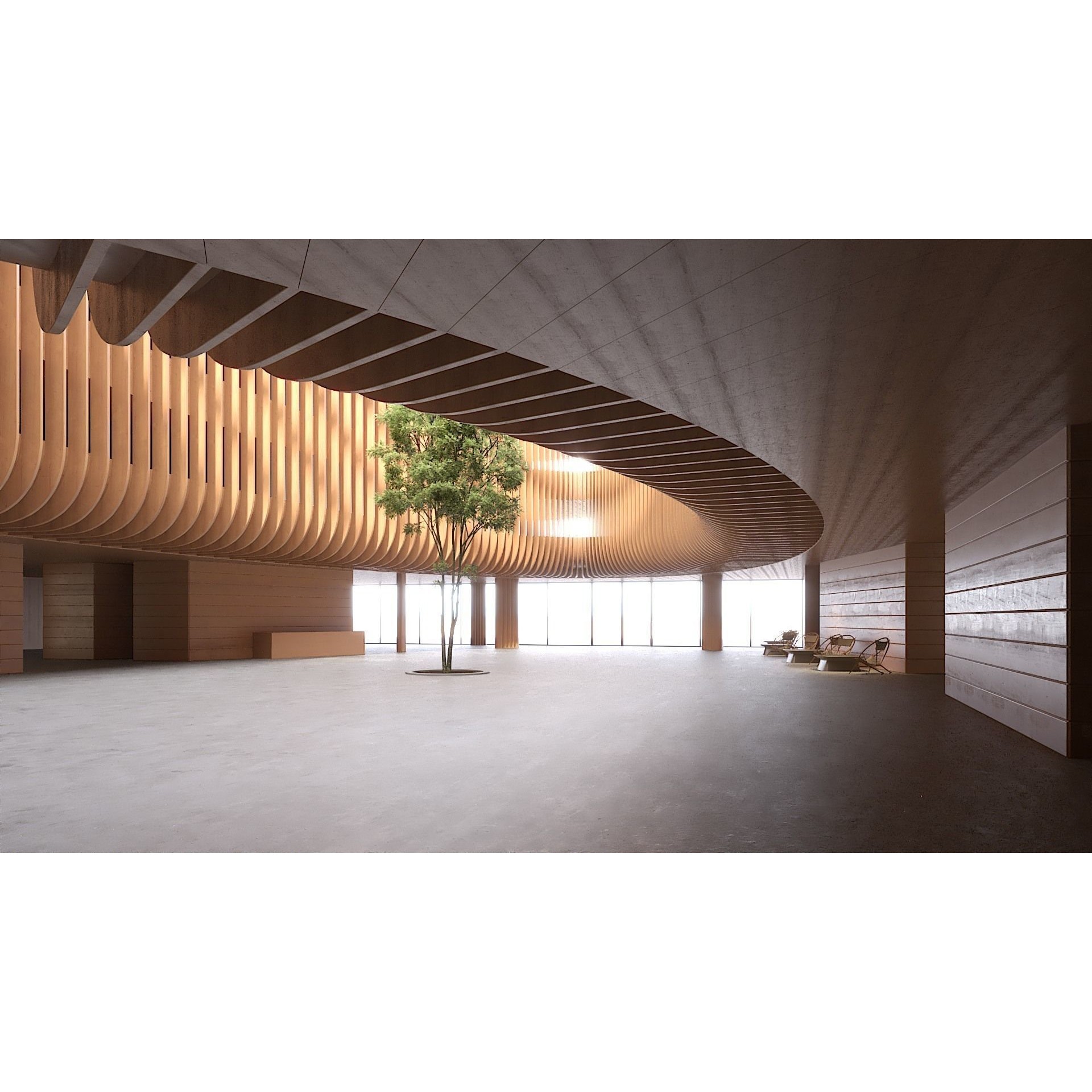 Ellipse Lobby Interior - High-Quality 3D Model - View 4