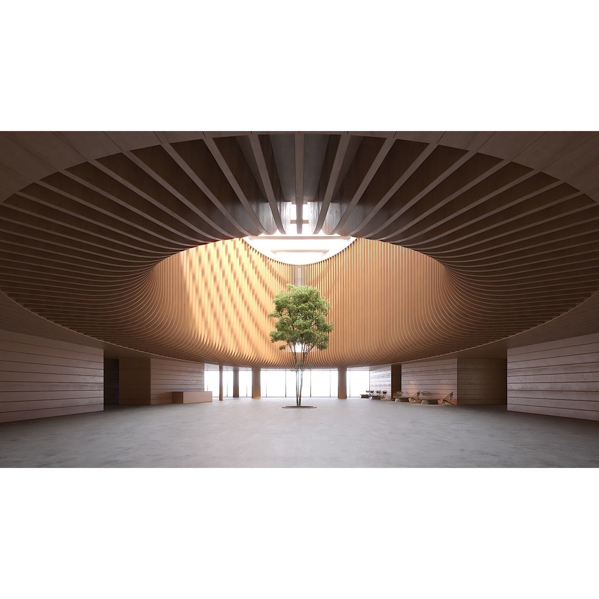 Ellipse Lobby Interior - High-Quality 3D Model - View 8