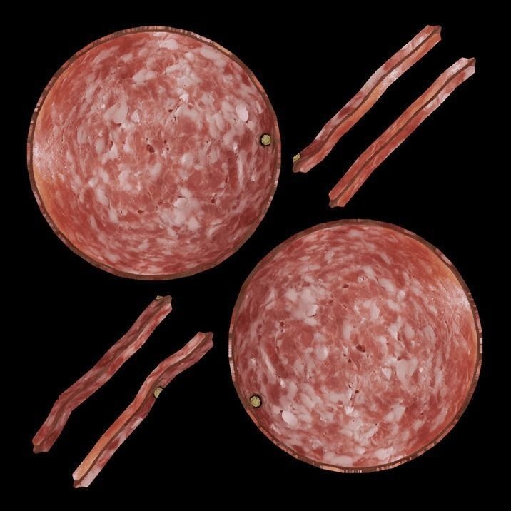 Sliced Salami 3D Model – High-Quality Food Asset, Blender & FBX - View 11
