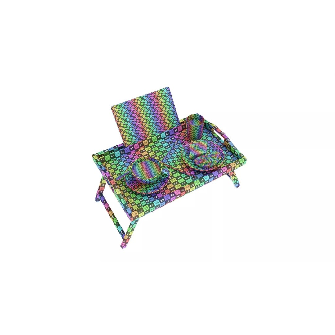 Breakfast Tray 3D Model – Wooden PBR Asset for Rendering - View 11