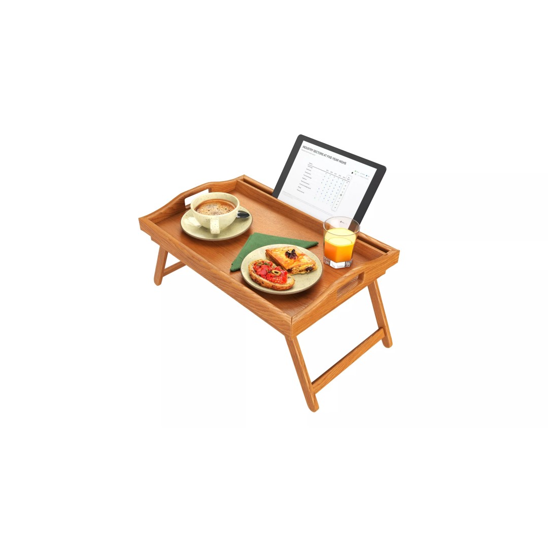 Breakfast Tray 3D Model – Wooden PBR Asset for Rendering - View 4