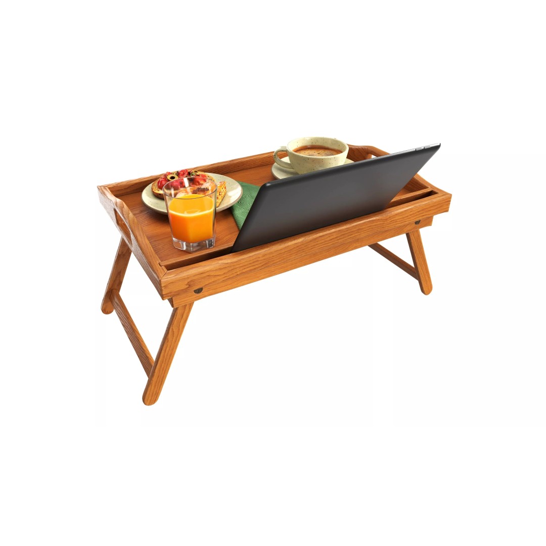 Breakfast Tray 3D Model – Wooden PBR Asset for Rendering - View 5