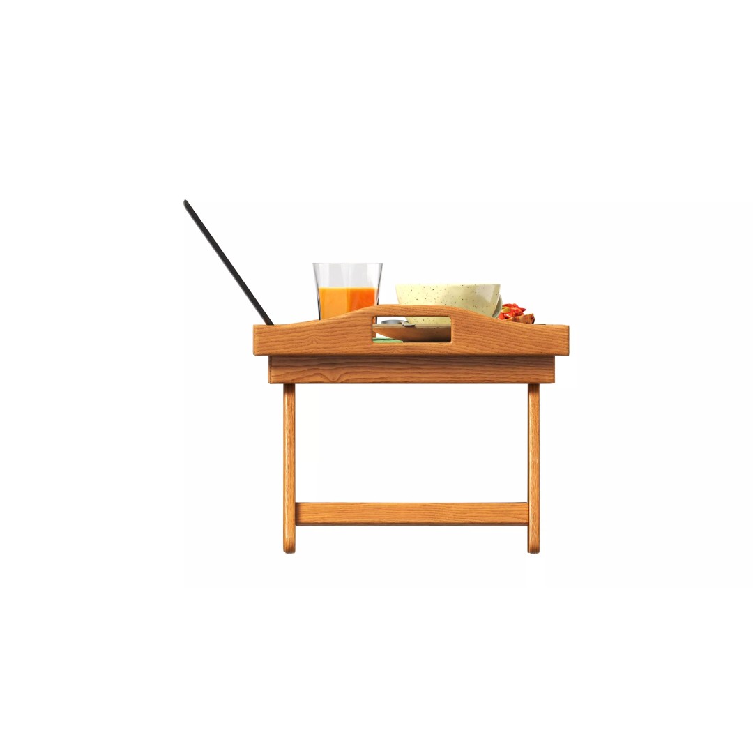Breakfast Tray 3D Model – Wooden PBR Asset for Rendering - View 7