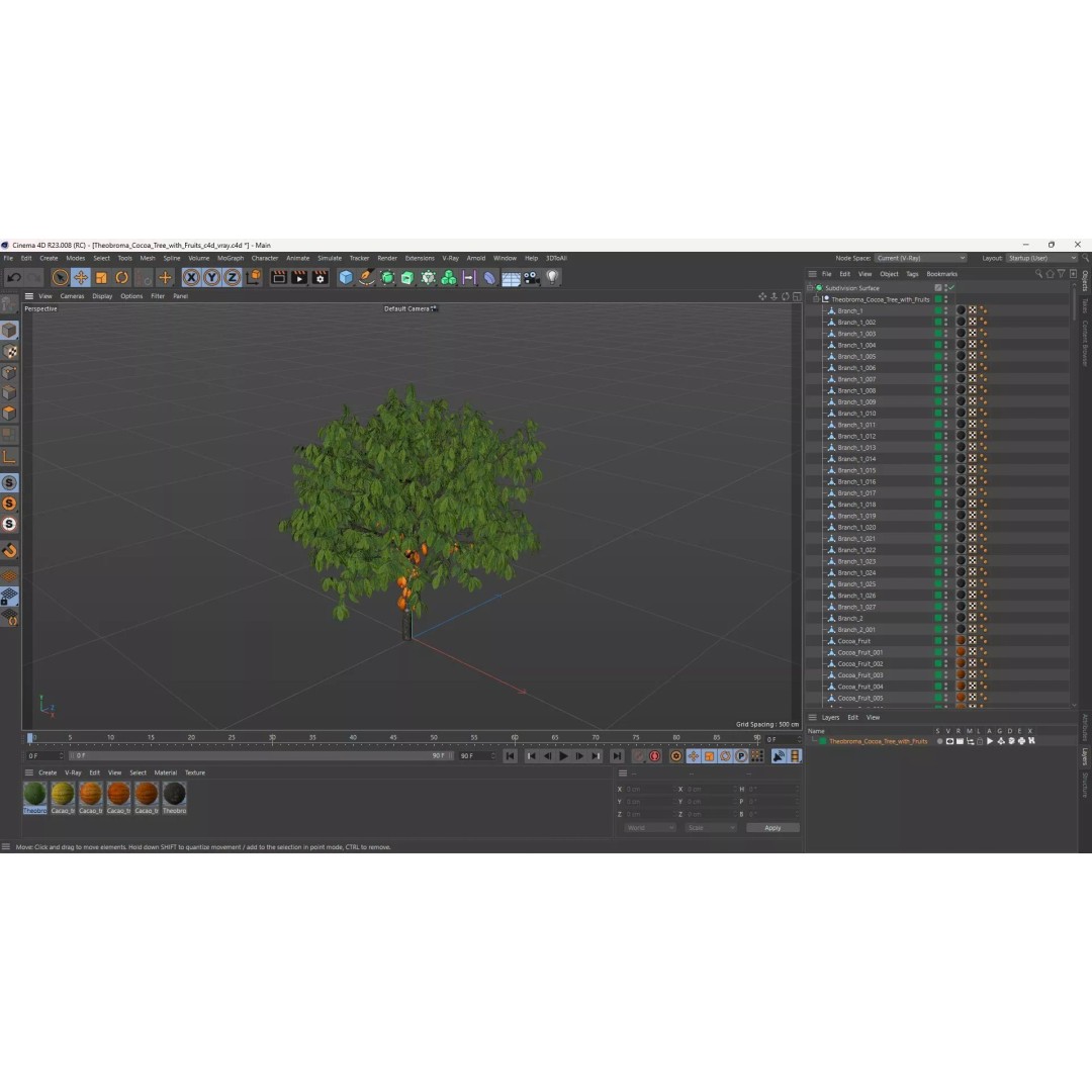 Theobroma Cocoa Tree 3D Model – High Poly PBR Asset for CGI