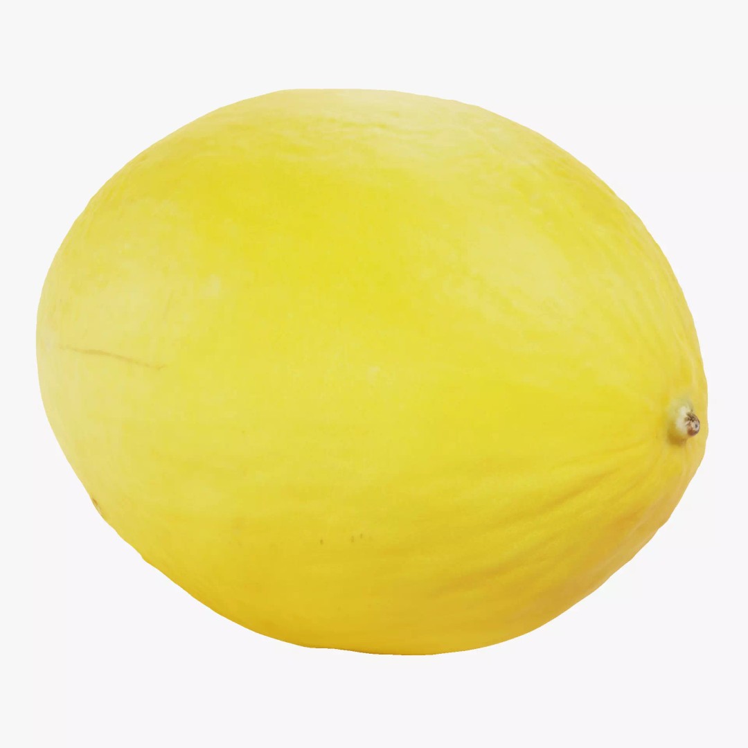 Sweet Yellow Melon 3D Model – Realistic Fruit Asset, Blender, PBR