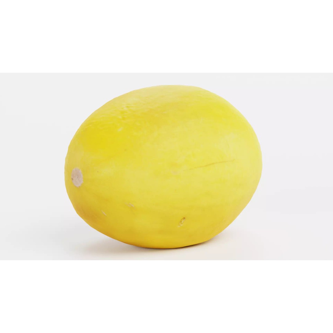 Sweet Yellow Melon 3D Model – Realistic Fruit Asset, Blender, PBR - View 4