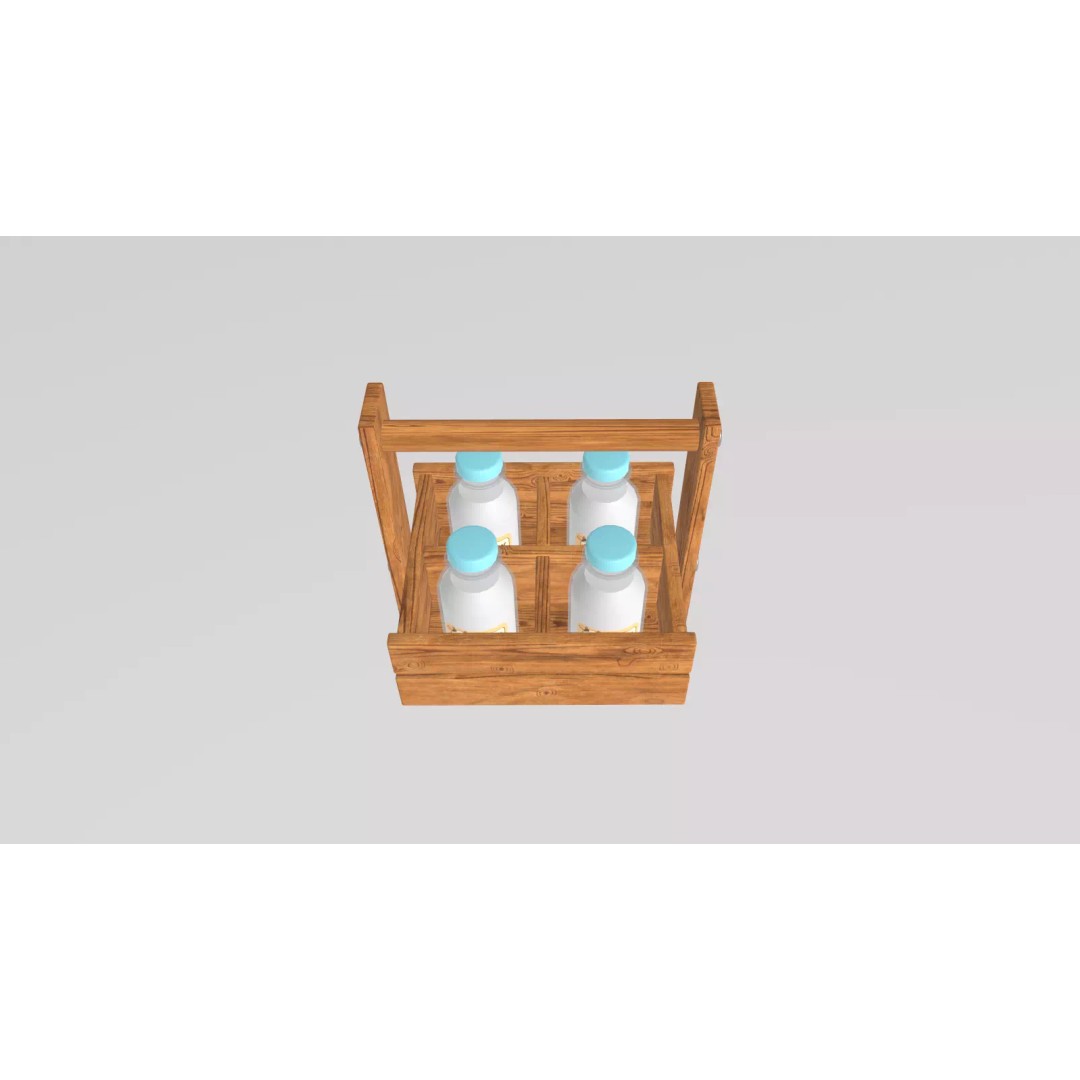 Stylized Milk Bottles 3D Model – Low Poly Game Asset, FBX - View 11