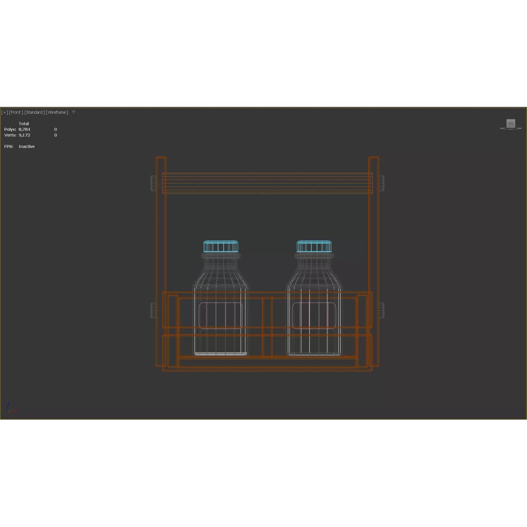 Stylized Milk Bottles 3D Model – Low Poly Game Asset, FBX - View 17