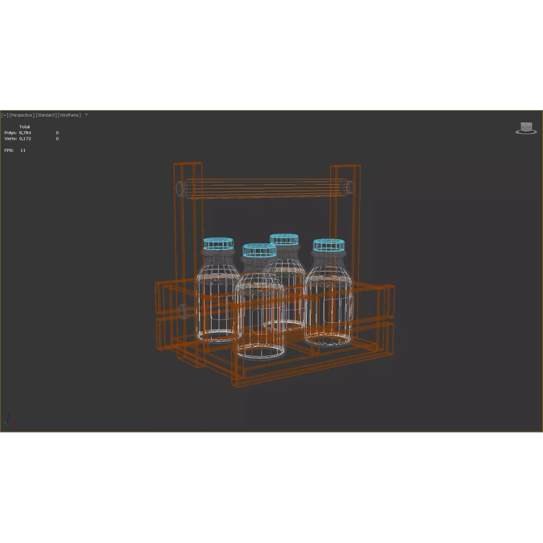 Stylized Milk Bottles 3D Model – Low Poly Game Asset, FBX - View 18