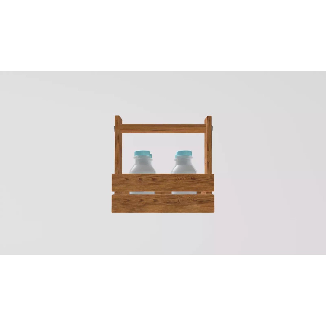 Stylized Milk Bottles 3D Model – Low Poly Game Asset, FBX - View 7