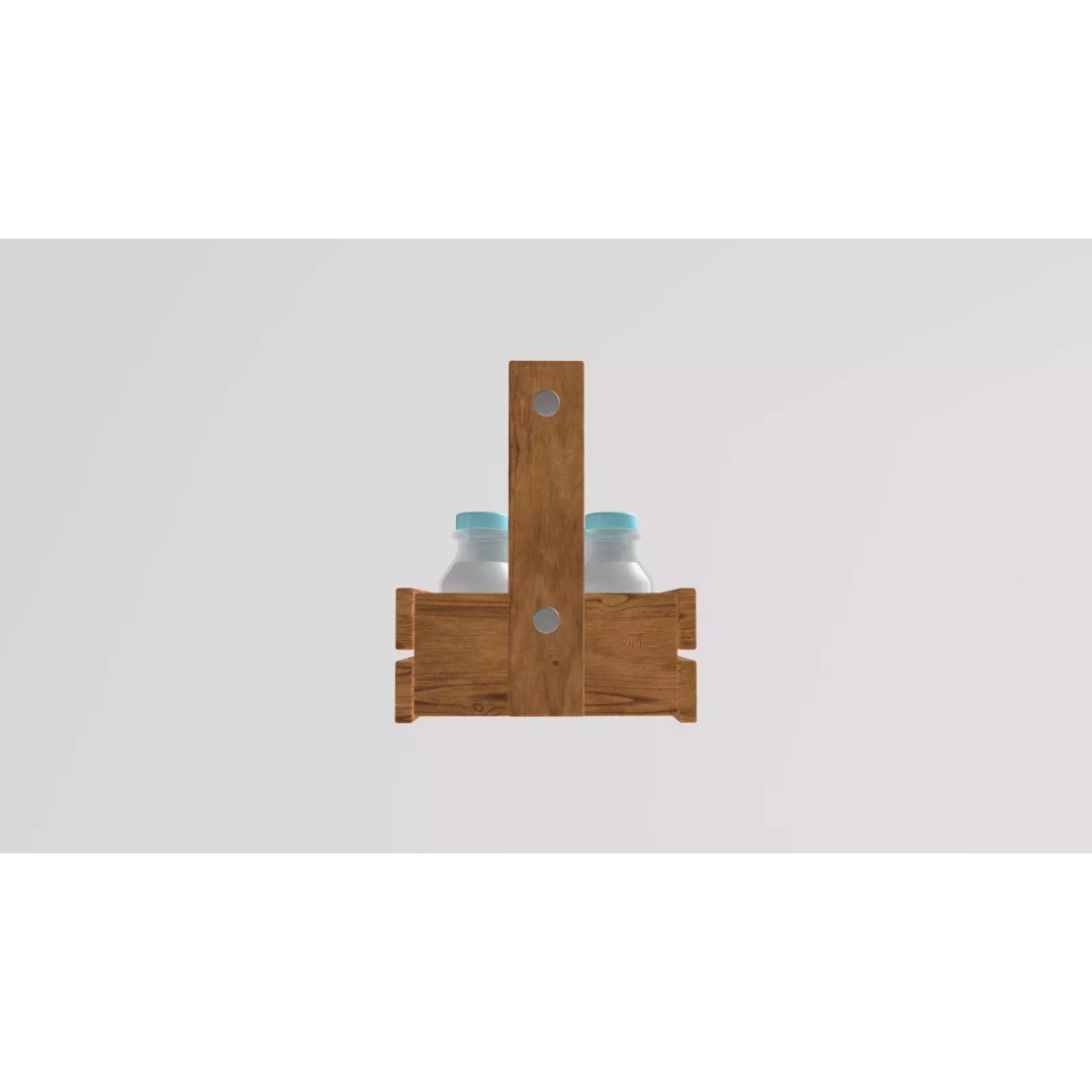 Stylized Milk Bottles 3D Model – Low Poly Game Asset, FBX - View 8